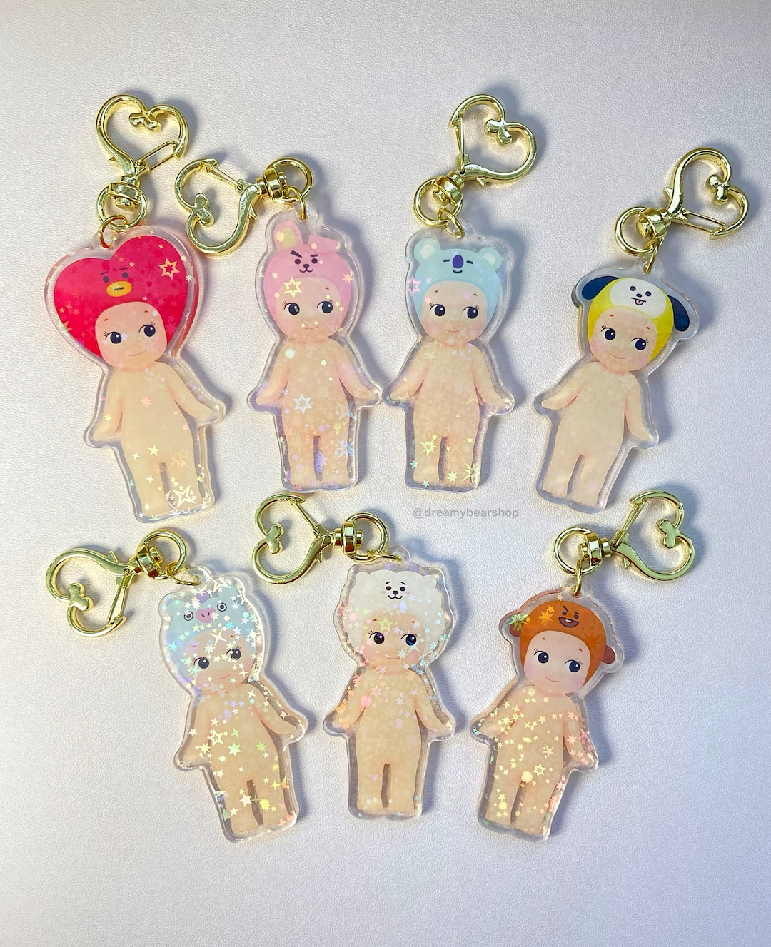 Sonny Angel Keychain, BT2 Keychain Charm, Cute Holographic Keychain