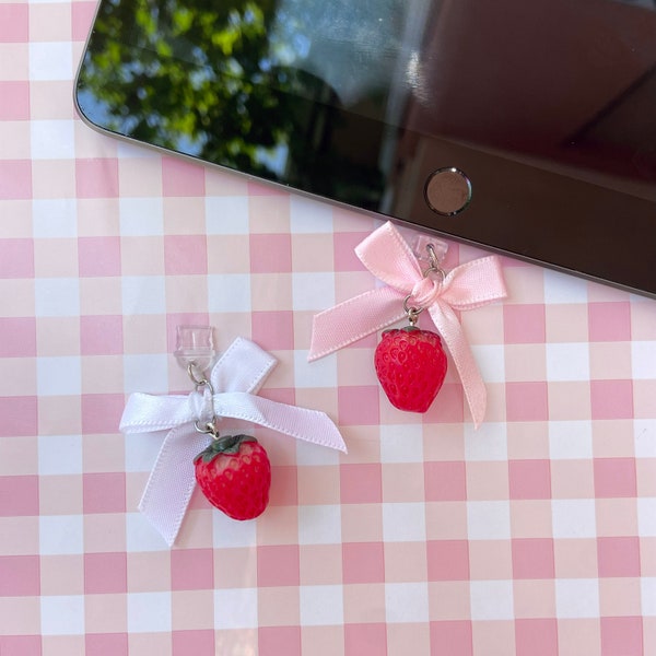 Strawberry Charm Dust Plug | Kindle Charm | iPad Accessories | iPhone Dust Plug