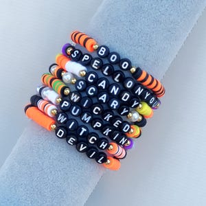 Halloween  Beaded Bracelet| Halloween Bracelet Stack| Halloween Class Set Gift |Unisex Custom Made Halloween Jewelry| Halloween Party Favor