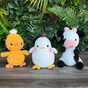 Patrones de crochet de granja, patrón de animales, patrón de pollo, patrón de amigurumi, PDF en inglés