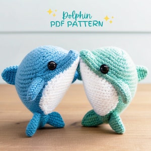 Dolphin crochet pattern, crochet pattern amigurumi, dolphin pattern, Plushie pattern, PDF crochet pattern, Dolphin Plushie