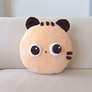 Crochet Pillow, Cat Pillow, Cat Plush Pattern, Crochet Pillow Cat, PDF English Pattern