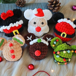 Christmas Crochet Ornaments, Christmas Crochet Pattern, 6 in 1 Crochet Ornaments, Hanging Crochet, Crochet Santa, Reindeer, PDF