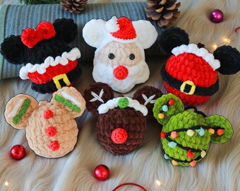 Christmas Crochet Ornaments, Christmas Crochet Pattern, 6 in 1 Crochet Ornaments, Hanging Crochet, Crochet Santa, Reindeer, PDF
