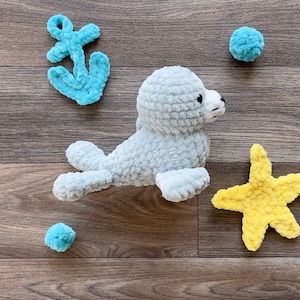 Seal crochet pattern, Sea animals pattern, Ocean toys pattern, Seal pattern, Seal amigurumi, Seal plush pattern