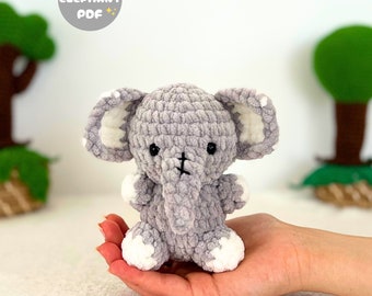 Elephant crochet pattern, crochet pattern amigurumi, Safari animal pattern, Plushie pattern, PDF crochet pattern, Elephant plushie