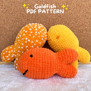 3 in 1 Goldfisch Häkelanleitung, Bunte Fische Keks Keks, Goldfisch Amigurumi Muster, Orange Fisch Plushie, Katzenspielzeug, Bundle häkeln