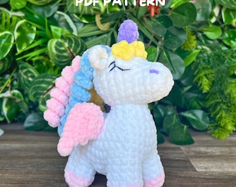 Unicorn crochet pattern, Unicorn amigurumi pattern, Plush pattern, Beginner amigurumi, PDF in English