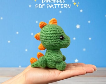 Modèle dinosaure au crochet, modèle au crochet amigurumi, modèle dinosaure, modèle peluche, modèle PDF au crochet, peluche dinosaure