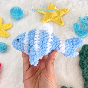 Fische häkeln muster, Meerestiere muster, Ocean spielzeug muster, Fisch amigurumi, Fische muster, Fische Plüsch muster