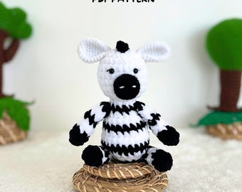 Patrón de crochet cebra, Patrón de crochet animales Safari, patrón amigurumi, patrón cebra, Patrón de peluche, Peluches