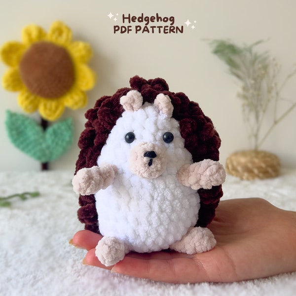 Hedgehog crochet pattern, crochet pattern amigurumi, hedgehog pattern, Plush pattern, PDF crochet pattern, hedgehog plushie