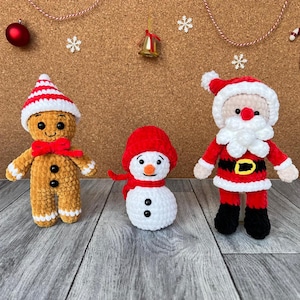 Crochet Amigurumi Pattern, Christmas Patterns Bundle, Santa Crochet, Christmas Amigurumi, Gingerbread