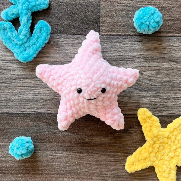 Wzór szydełkowy na rozgwiazdy, Wzór na zwierzęta morskie, Wzór na zabawki oceaniczne, Wzór na plusz, Początkujący amigurumi, szydełkowanie amigurumi