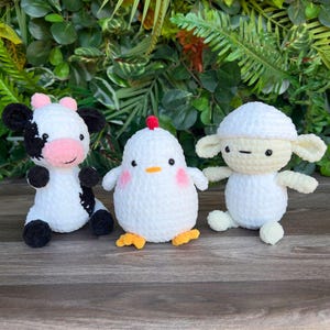 Patrones de animales a crochet, patrón de granja a crochet, patrón de pollo a crochet, patrón de amigurumi