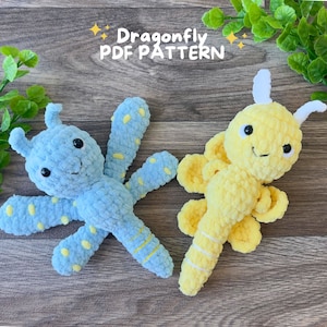 Schema uncinetto libellula, uncinetto libellula margherita, schema peluche amigurumi, schema amigurumi per principianti, schema uncinetto bambini, PDF in ENG