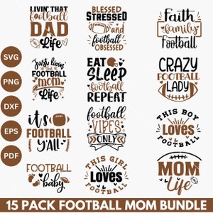 Pacote SVG de mãe de futebol, SVG de futebol, camisa de futebol SVG, SVG de vida de mãe de futebol, designs SVG de futebol, SVG de mãe de apoio, arquivo de corte Cricut
