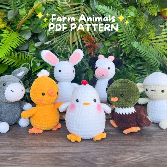 7 in 1 Farm Animals Bundle Crochet Patterns, Amigurumi Plush pattern, Farm Animals, Beginner Amigurumi pattern, Crochet kids pattern, PDF
