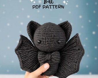 Modèle chauve-souris au crochet, modèle amigurumi au crochet, modèle chauve-souris, modèle peluche, modèle PDF au crochet, modèle chauve-souris