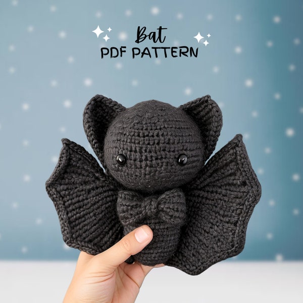 Bat crochet pattern, crochet pattern amigurumi, bat pattern, Plushie pattern, PDF crochet pattern, bat plushie
