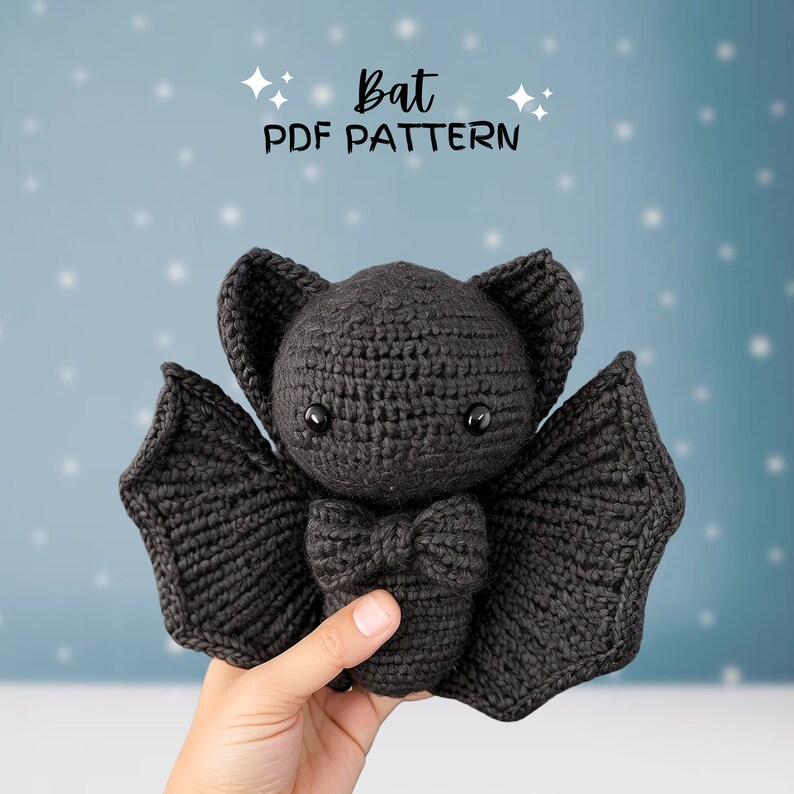 Modèle chauve-souris au crochet, modèle chauve-souris, amigurumi chauve-souris, modèle peluche, amigurumi au crochet, modèle PDF au crochet image 1