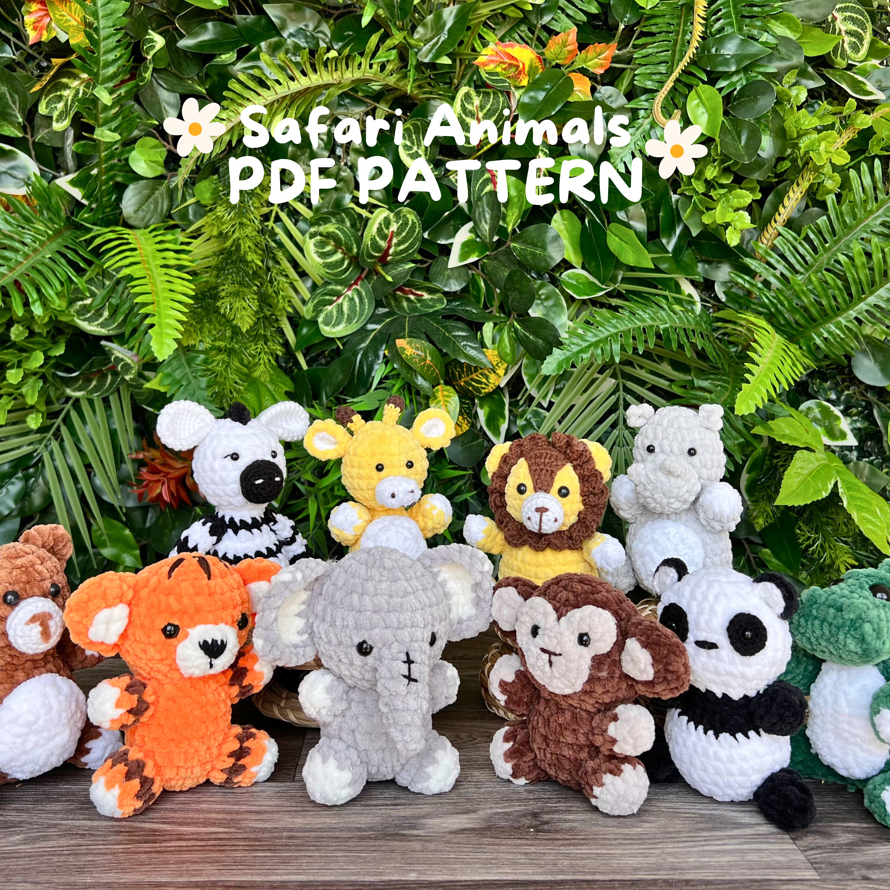10 in 1 Safari Animals Bundle Crochet Patterns, Amigurumi Plush pattern, Safari Animals, Beginner Amigurumi pattern, Crochet kids pattern