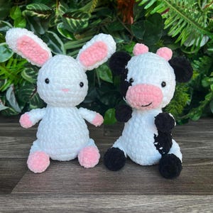 Patrón de Conejito y Vaca a Crochet, Patrón de Conejito a Crochet, Patrón de Vaca a Crochet, Patrón de Amigurumi, PDF en inglés