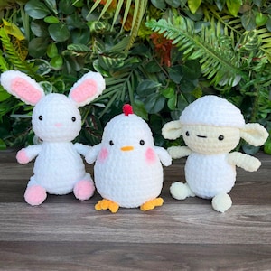 Patrones de crochet de granja, patrón de crochet de animales, patrón de crochet de pollo, patrón de amigurumi