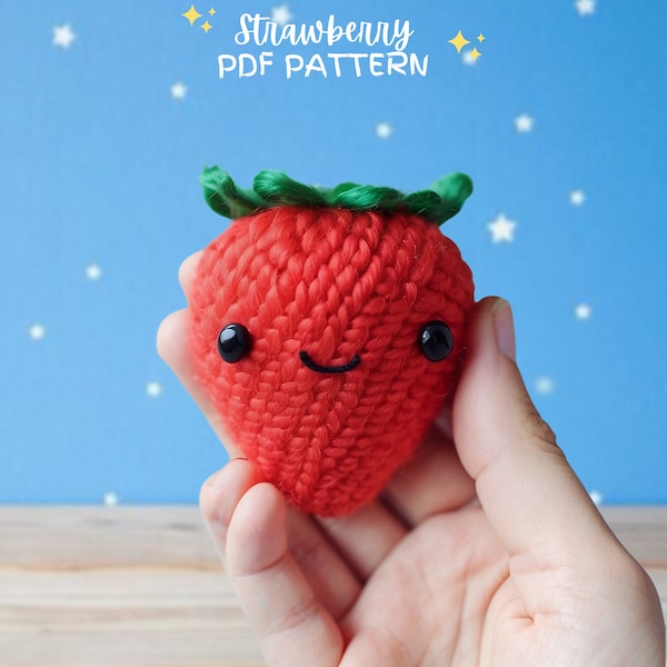 Strawberry crochet pattern, crochet pattern amigurumi, Strawberry pattern, Plushie pattern, PDF crochet pattern, strawberry plushie