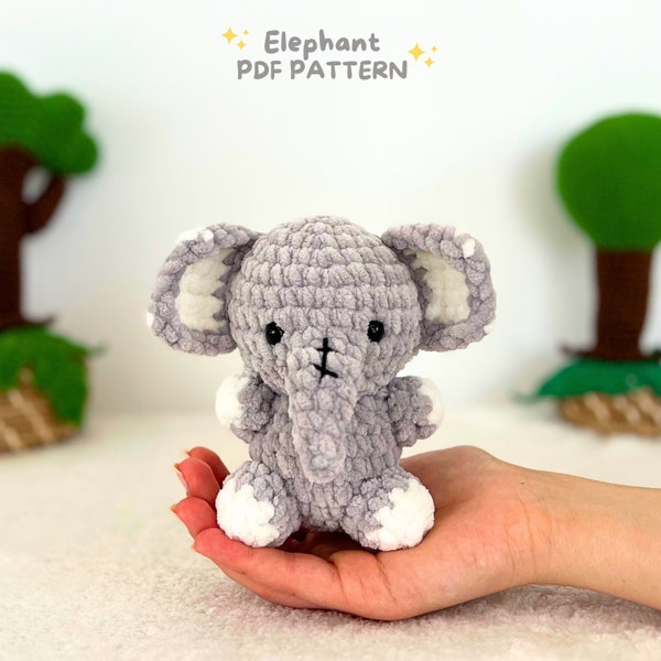 Elephant crochet pattern, Safari animals crochet pattern, amigurumi pattern, elephant pattern, Plush pattern, Plush toys