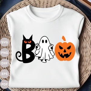 Boo SVG, Halloween SVG, Ghost SVG, Spooky Svg, Pumpkin Svg, Spider Web Svg, Bat Svg, Png, Instant download