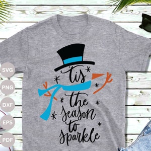 キラキラ輝く季節 SVG、雪だるま SVG、クリスマス SVG、メリークリスマス PNG、雪の結晶、Cricut 用ファイル