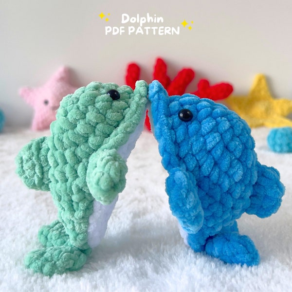 Dolphin crochet pattern, crochet pattern amigurumi, dolphin pattern, Plush pattern, PDF crochet pattern, Dolphin Plushie