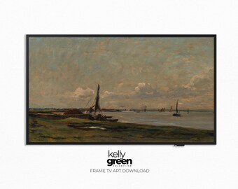 Vintage Frame TV Art | Oil Painting | Moody | Landscape | French Art