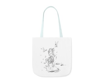 Cabas original illustré dessiné à la main · La naissance de Vénus · Cabas en toile de polyester (AOP)