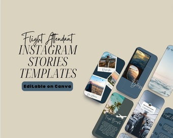 Flugbegleiterin Instagram Story Vorlagen | Reisetipps (bearbeitbare Leinwand)