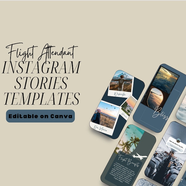 Travel Flight Attendant Social Media Editable Template | Instagram Story Template | Travel Tips Template