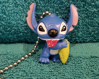 Stitch eating Cucumber Handmade custom Light Pull or Fan Pull - Stitch Decor