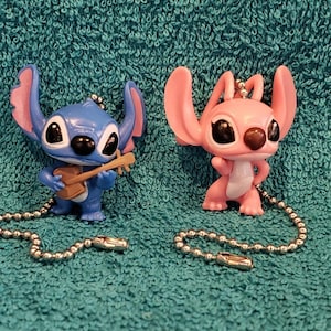Stitch and Angel Handmade custom Light Pull and Fan Pull Set - Stitch
