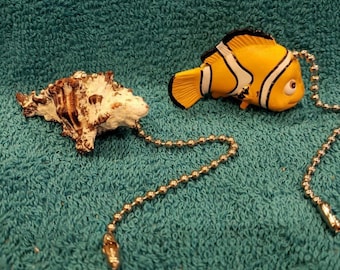 Fish and  Seashell light Pull and Fan Pull Set