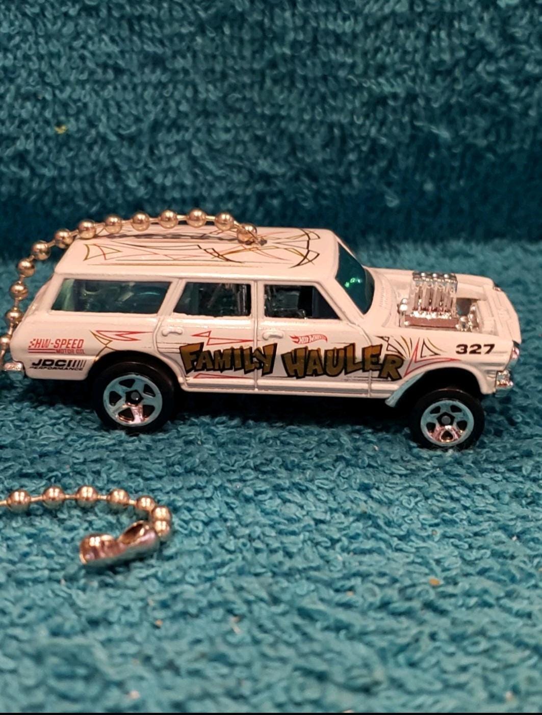 Porte-clés Miniature Chevy Nova II Station Wagon - Matchbox/Hot Wheels Style, Blanc