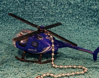 Handmade Die-Cast Airline Helicopter Light Pull or Fan Pull - Helicopter Decor