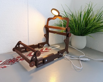 2 mm Bead Loom with Phone Holder and Light, Adjustable Beading Loom for Bracelets, Hat Bands and Belts, Seed Bead Loom Tool