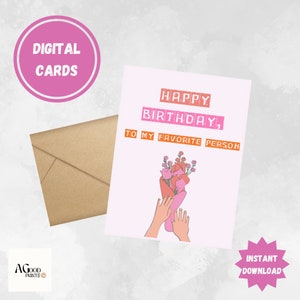 My Favorite Person Birthday Card | Digital Download | Digital Card | Printable