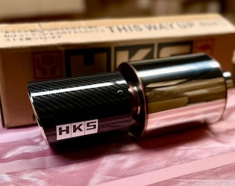 HKS 光沢カーボンファイバーチップ ステンレススチールマフラー付き