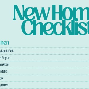 New Home Checklist