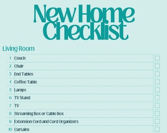 Apartment Living Room Checklist - Etsy