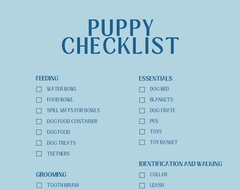 Printable Puppy Checklist
