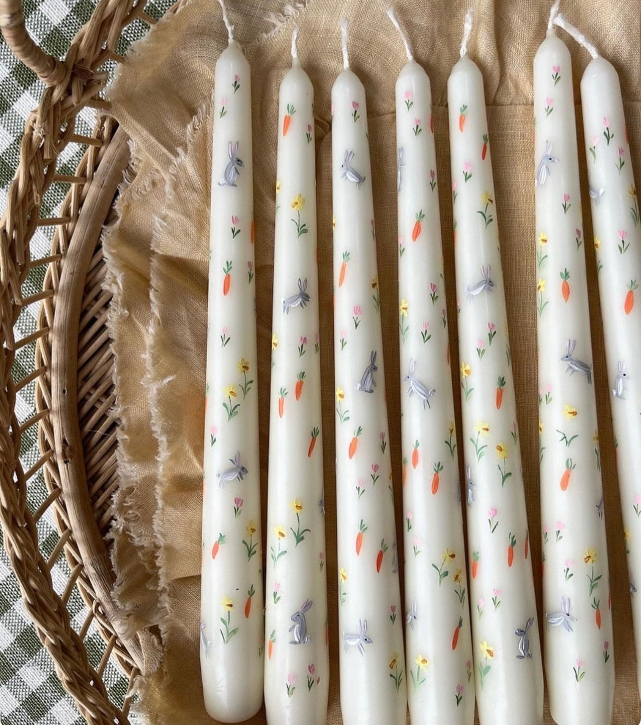 Set of 2 Easter Taper Candle. Happy Eastern Taper Candle. Wedding Decor
