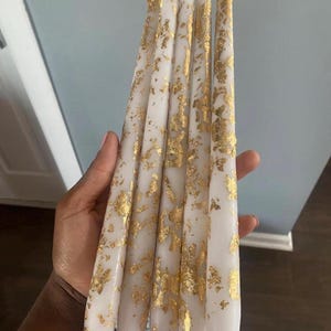 Gold Leaf Taper Candles - Set of 2 - Antique Style